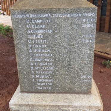 Memorial Baakenlaagte 1901