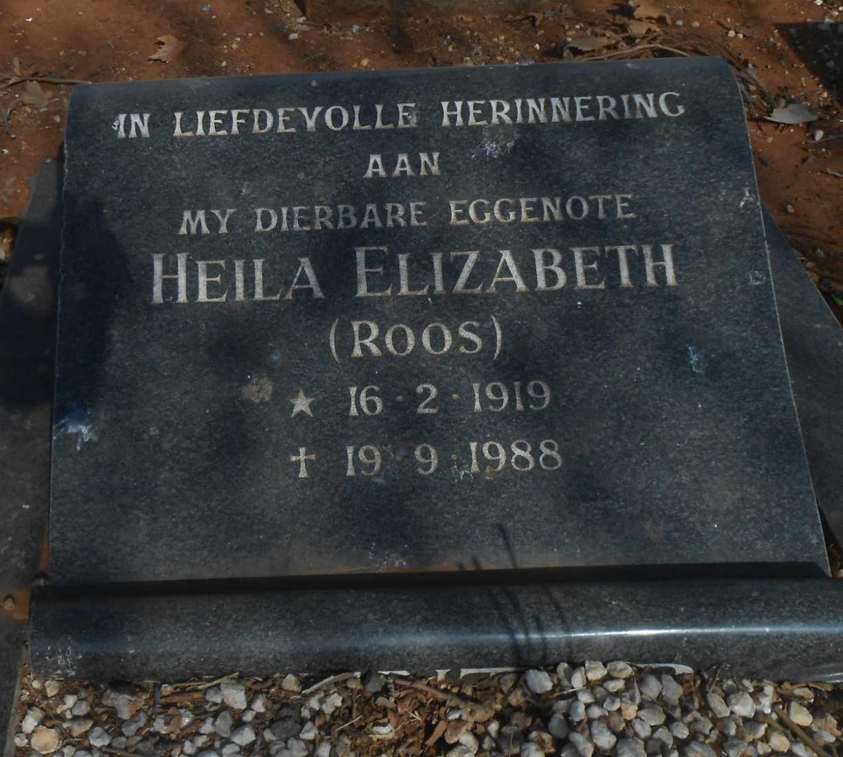 ? Heila Elizabeth nee ROOS 1919-1988