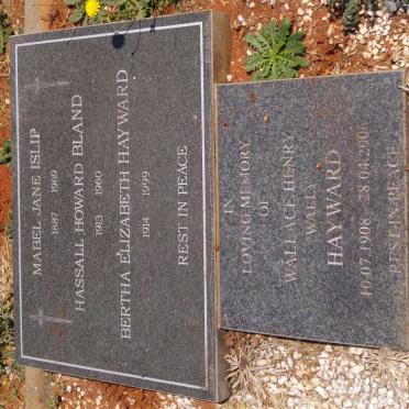 ISLIP Mabel Jane 1887-1969 :: BLAND Hassall Howard 1913-1960 :: HAYWARD Bertha Elizabeth 1914-1999