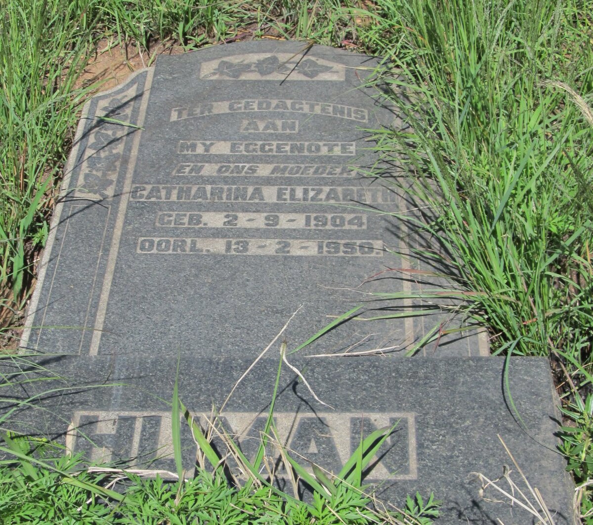 HUMAN Catharina Elizabeth 1904-1950