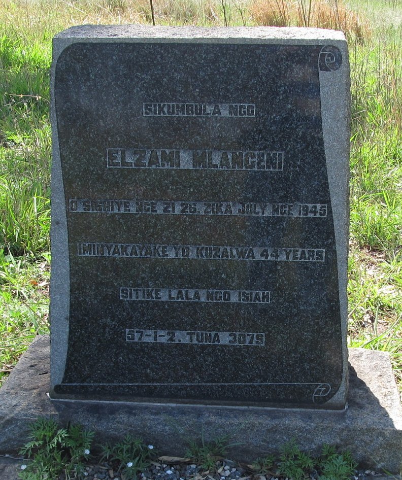 MLANGENI Elzami -1945
