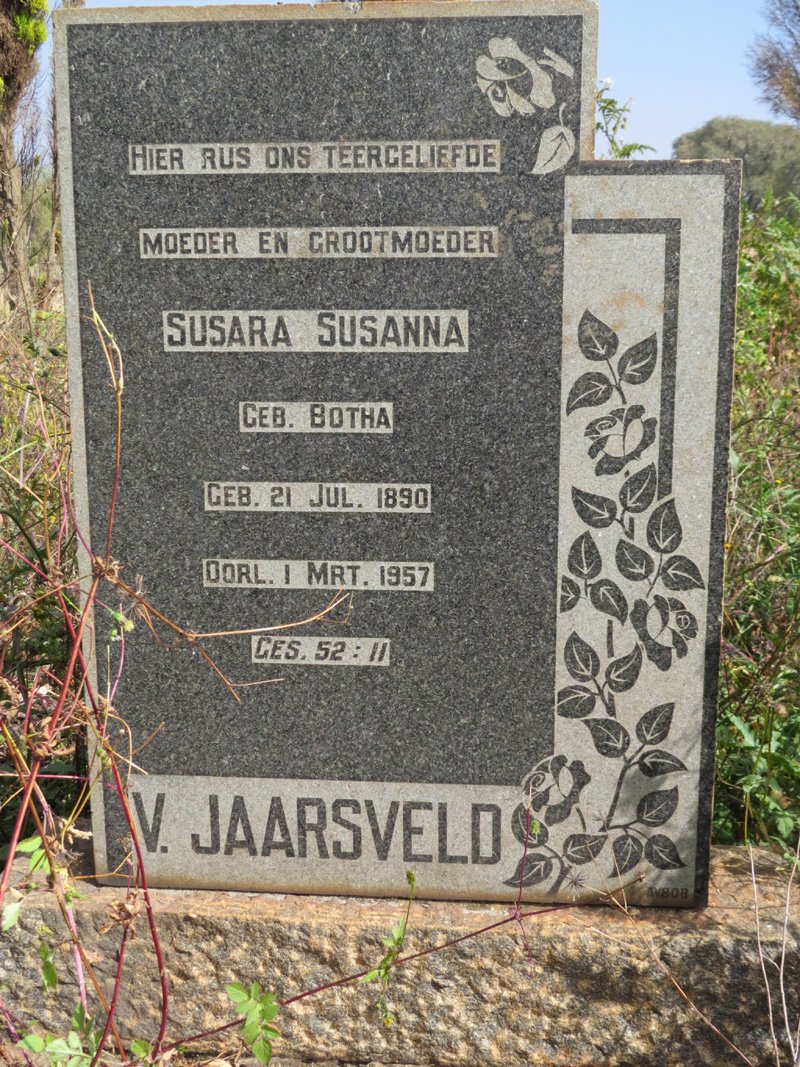 JAARSVELD Susara Susanna nee BOTHA, v. 1890-1957