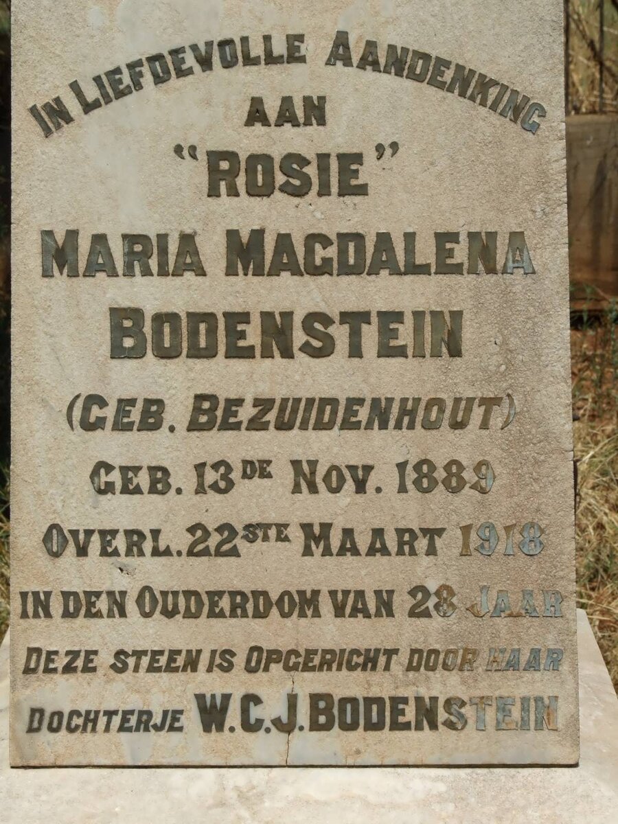 BEZUIDENHOUT Maria Magdalena 1889-1918