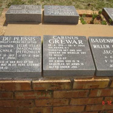 PLESSIS, du :: GREWAR :: BADENHORST