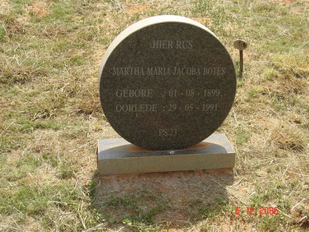 BOTES Martha Maria Jacoba 1899-1991