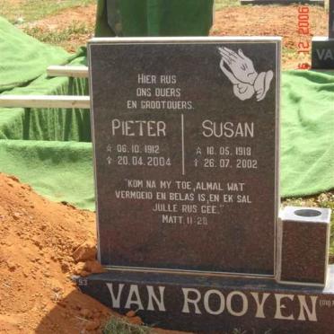 ROOYEN Pieter, van 1912-2004 &amp; Susan 1918-2002