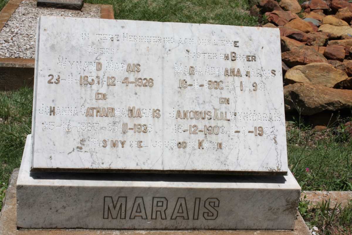 MARAIS Wynand 1856-1926 &amp; Johanna Catharina 1867-1938 :: MARAIS Maria Adriana 1906-1931 :: MARAIS Jakobus Aalwyn 1903-1932