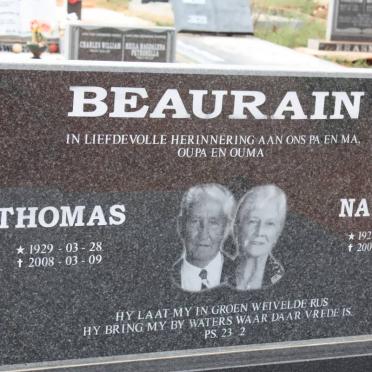 BEAURAIN Thomas 1929-2008 &amp; Nannie 1928-2007
