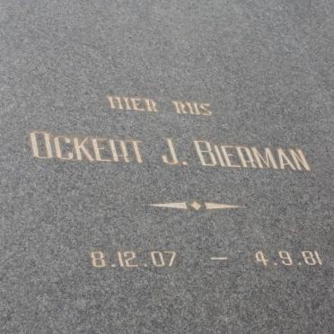 BIERMAN Ockert J. 1907-1981 &amp; Susanna G. 1913-1980