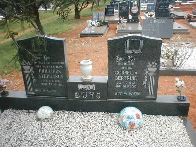 BUYS Phillipus Stephanus 1916-1991 &amp; Cornelia Gertruid 1922-2003