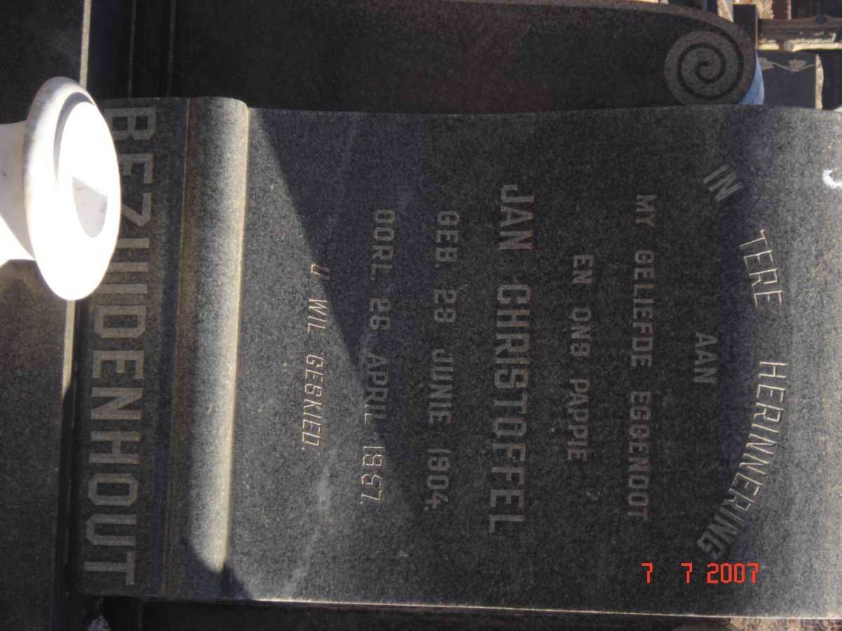 BEZUIDENHOUT Jan Christoffel 1904-1957