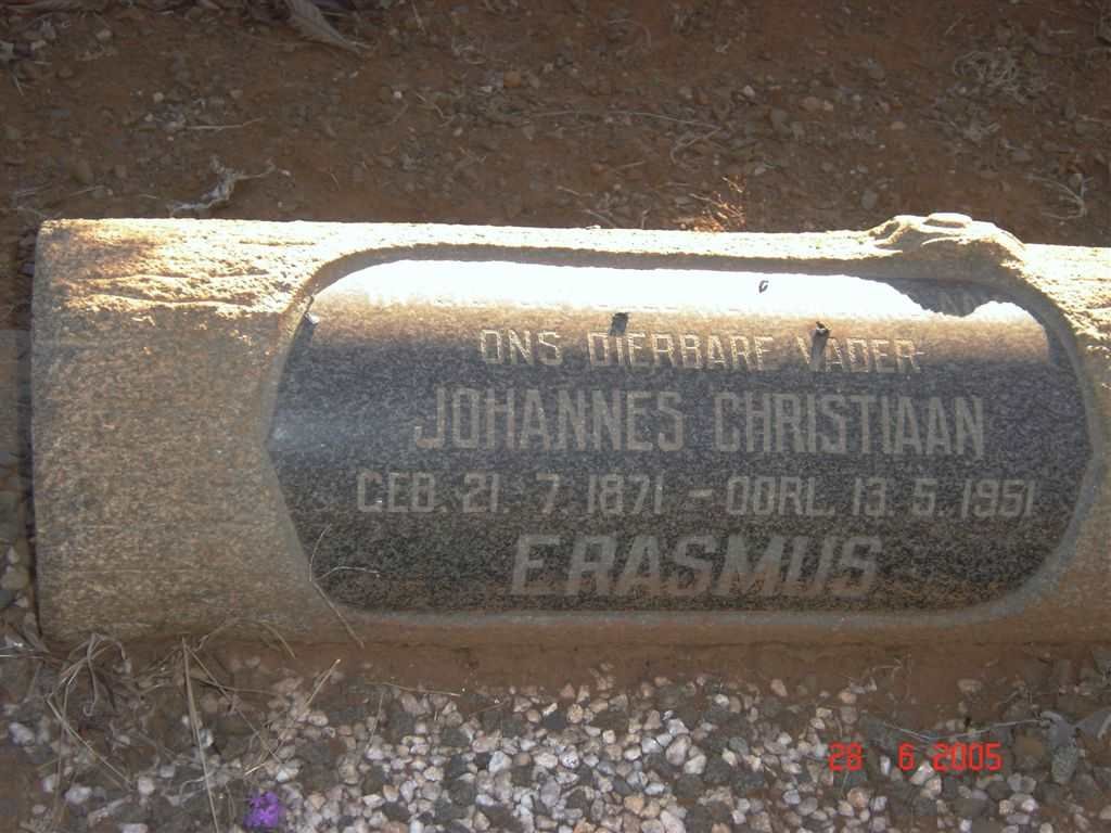 ERASMUS Johannes Christiaan 1871-1951