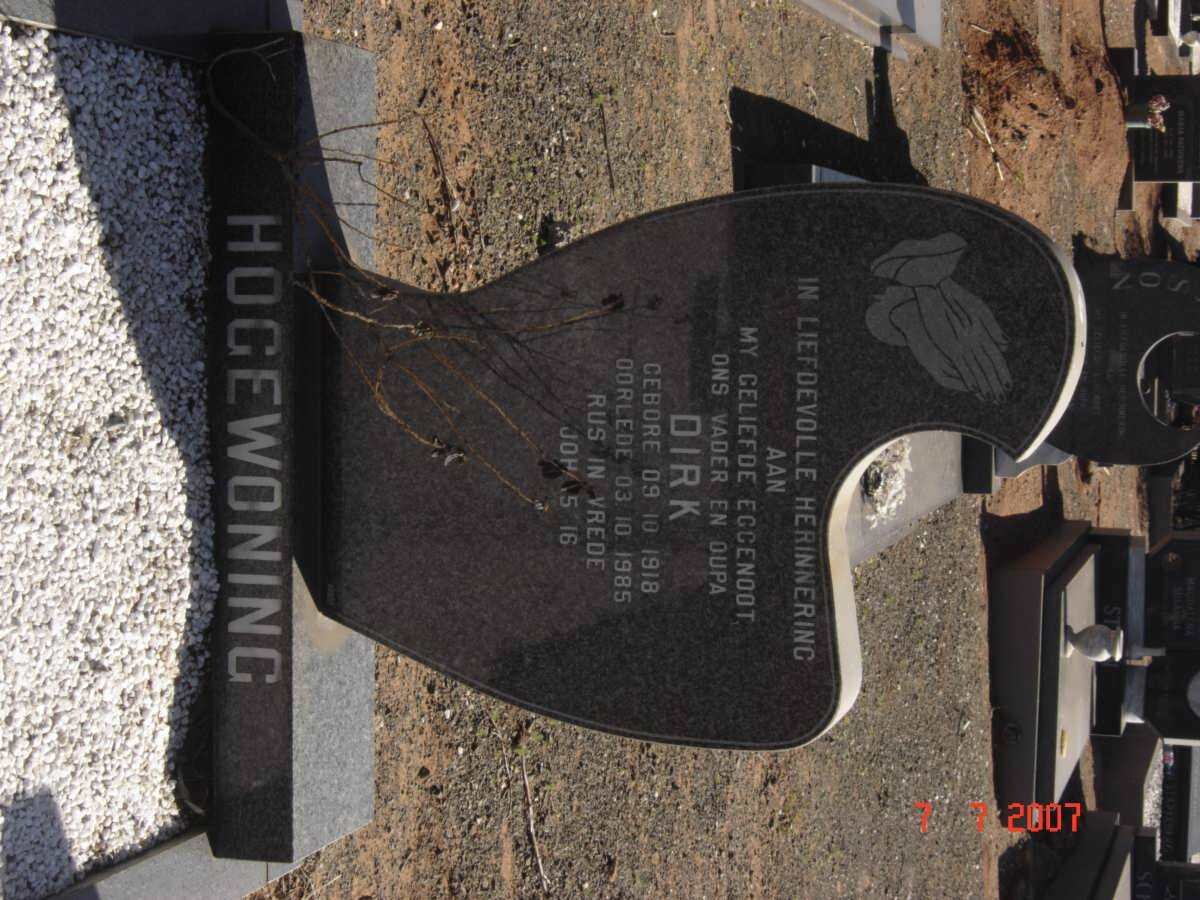 HOGEWONING Dirk 1918-1985