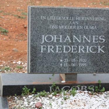 JACOBS Johannes Frederick 1920-1995