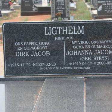LIGTHELM Dirk Jacob 1915-2007 &amp; Johanna Jacomina STEYN 1919-2000