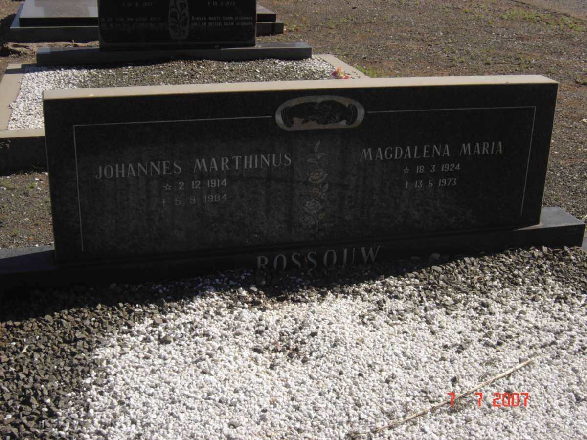 ROSSOUW Johannes Marthinus 1914-1984 &amp; Magdalena Maria 1924-1973