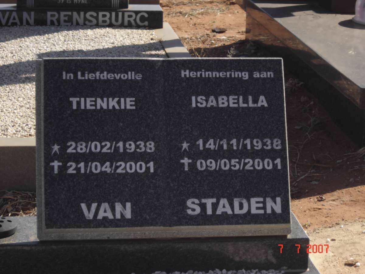 STADEN Tienkie, van 1938-2001 &amp; Isabella 1938-2001