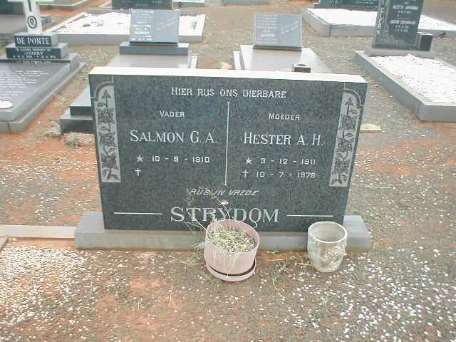 STRYDOM Salmon G.A. 1910- &amp; Hester A.H. 1911-1978