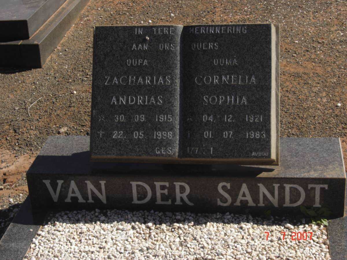 SANDT Zacharia Andrias, van der 1915-1998 &amp; Cornelia Sophia 1921-1983