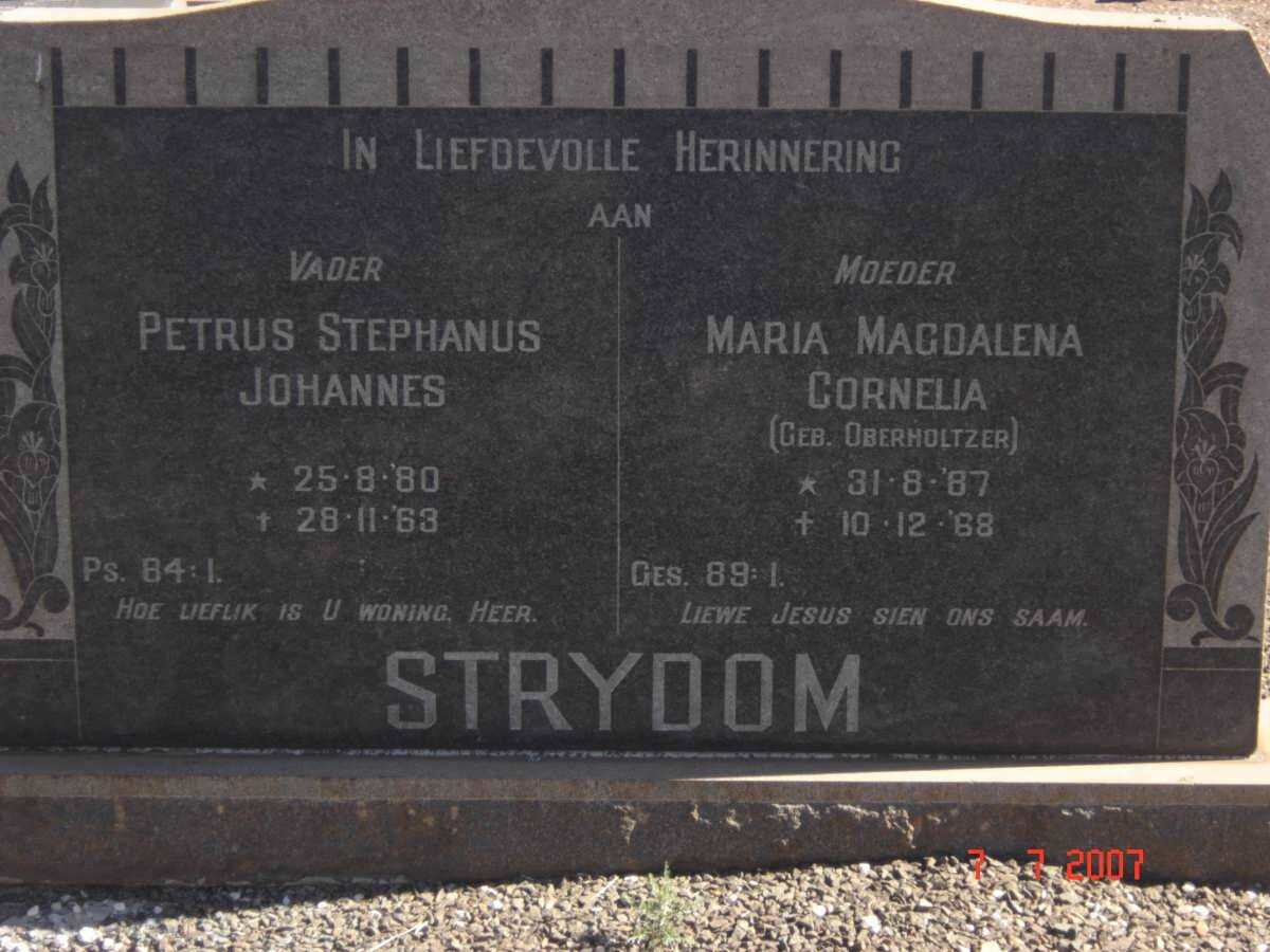 STRYDOM Petrus Stephanus Johannes 1880-1963 &amp; Maria Magdalena Cornelia OBERHOLTZER 1887-1968
