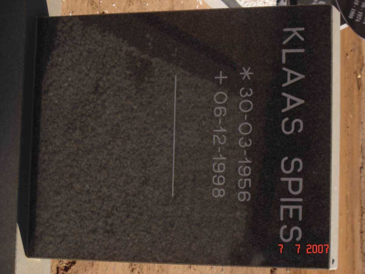 SPIES Klaas 1956-1998