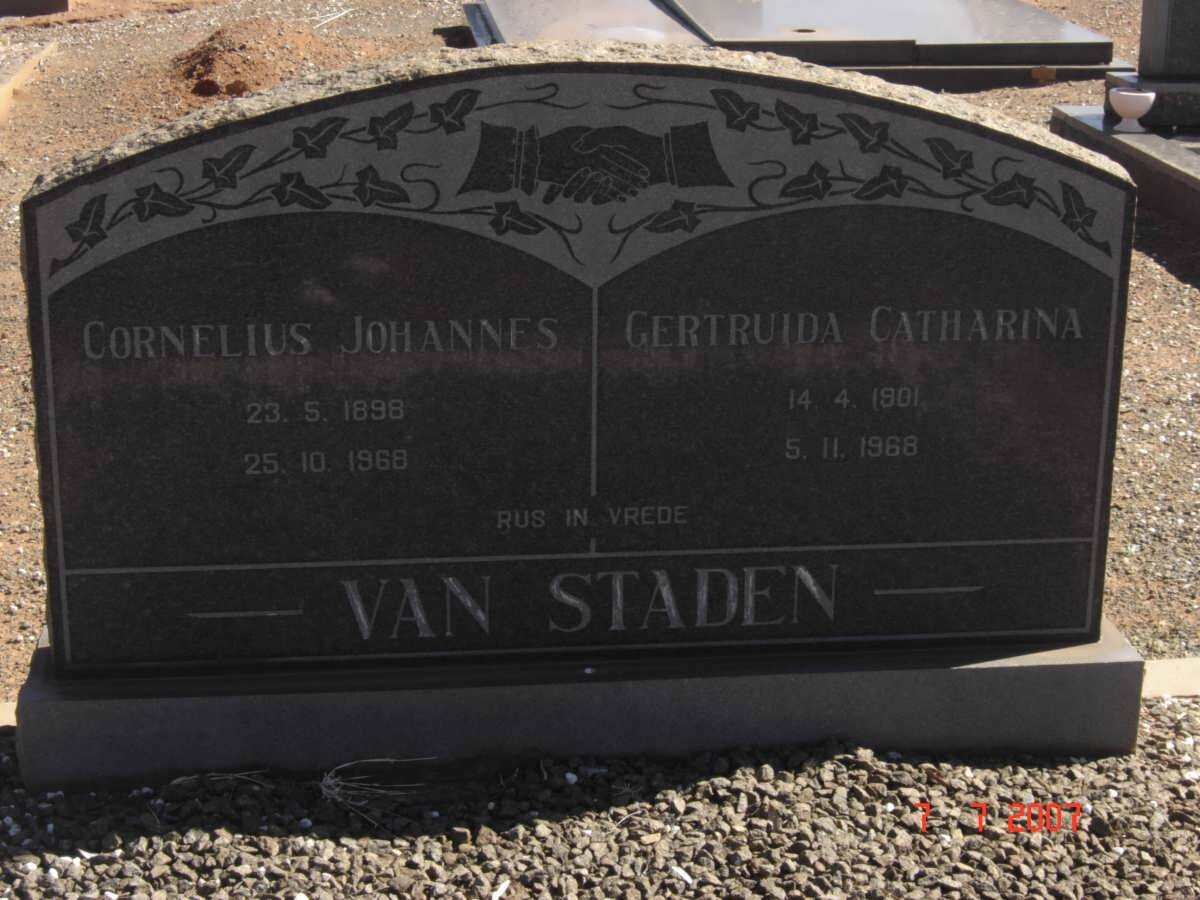 STADEN Cornelius Johannes, van 1898-1968 &amp; Gertruida Catharina 1901-1968