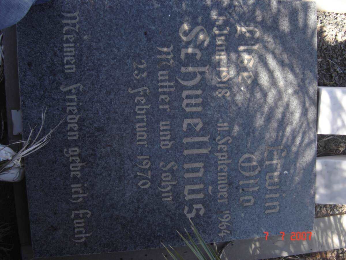 SCHWELLNUS Else 1918-1970 :: SCHWELLNUS Erwin Otto 1964-1970