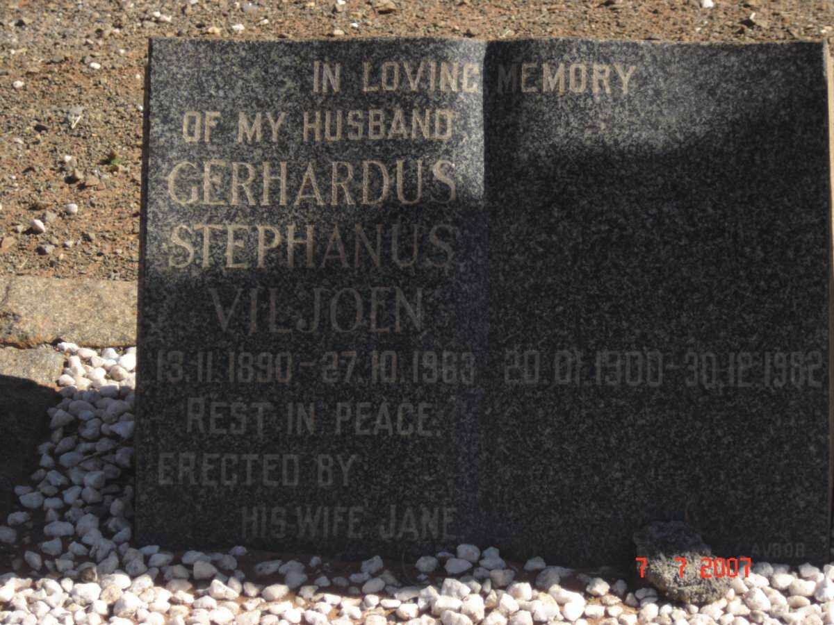 VILJOEN Gerhardus Stephanus 1890-1963 &amp; ? 1900-1982
