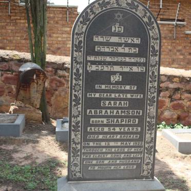 ABRAHAMSON Sarah nee SHAPIRO -1922