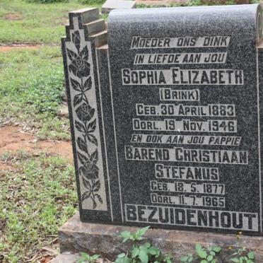BEZUIDENHOUT Barend Christiaan Stefanus 1877-1965 &amp; Sophia Elizabeth geb BRINK 1883-1946