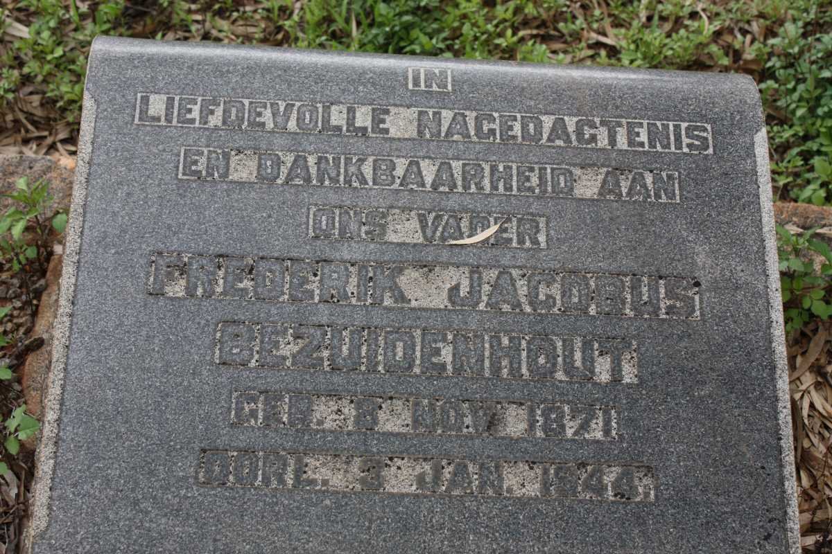 BEZUIDENHOUT Frederik Jacobus 1871-1944