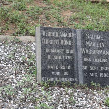 DÖNGES Theodor Amadeus Leipolt 1918-1976 :: WASSERMAN  Salome Marieta  1939-1982