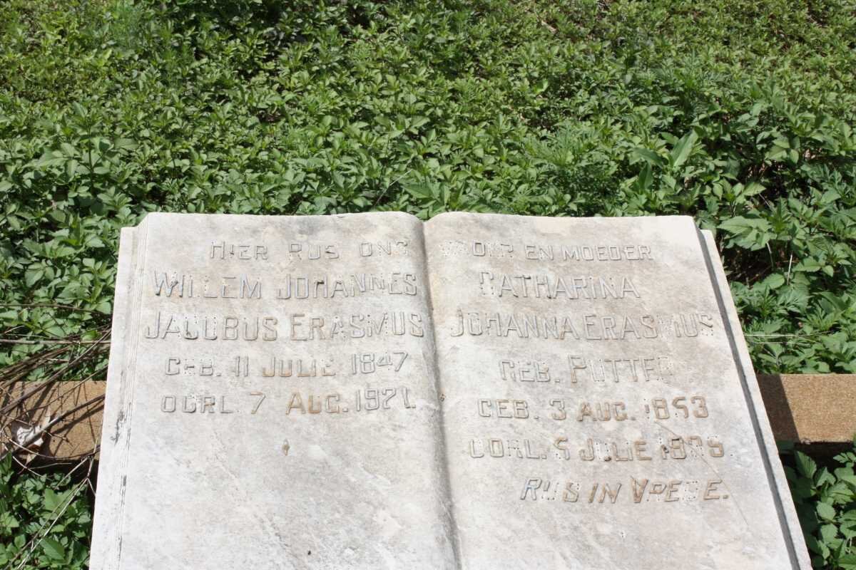 ERASMUS Willem Johannes Jacobus 1847-1921 &amp; Catharina Johanna PUTTER 1853-1935