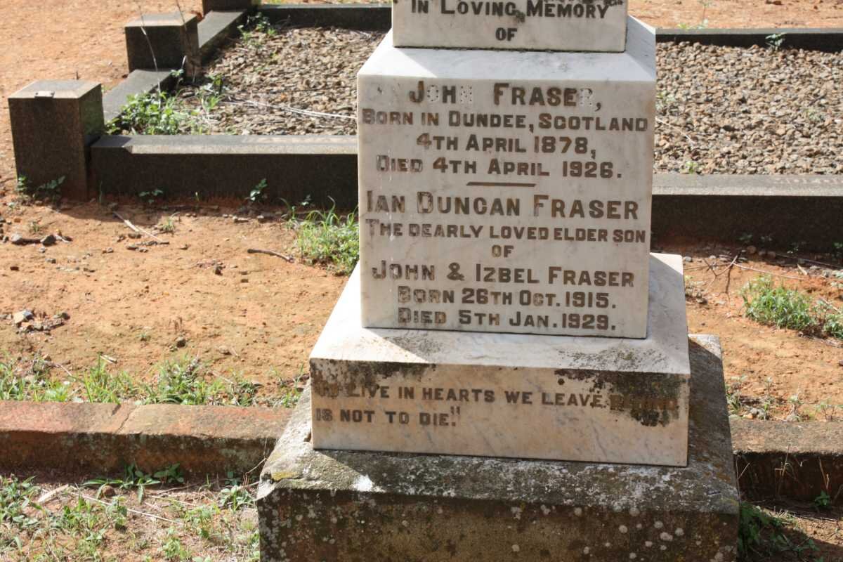 FRASER John 1878-1926 :: FRASER Ian Duncan 1915-1929