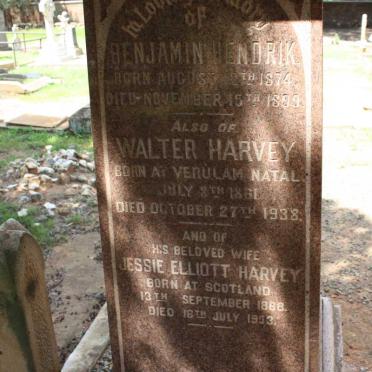 HARVEY Walter 1861-1938 &amp; Jessie Elliot 1868-1953 :: ? Benjamin Hendrik 1874-1899