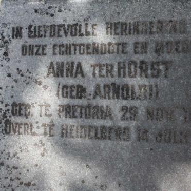 HORST Anna, Ter nee ARNOLDI 1870-1919