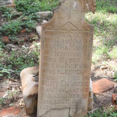 HENNING Johanna Martha Maria nee BOTES 1845-1896