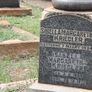 KRIEGLER S.G. 1886-1916 :: KRIEGLER Sibella Margaretha -1924 :: KRIEGLER Isabella Margaretha 1889-1975