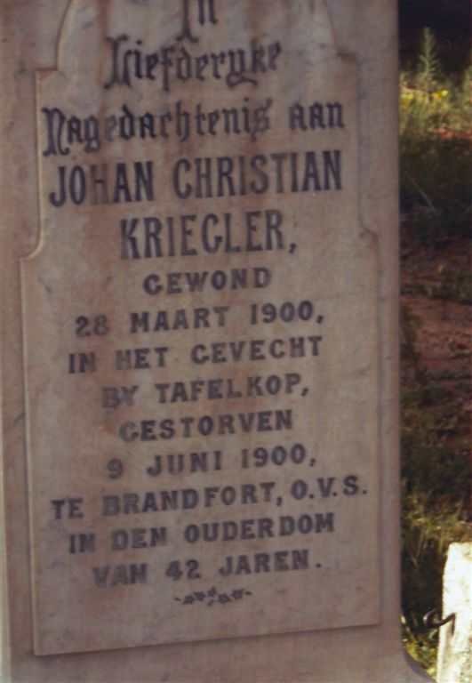 KRIEGLER Johan Christian -1900