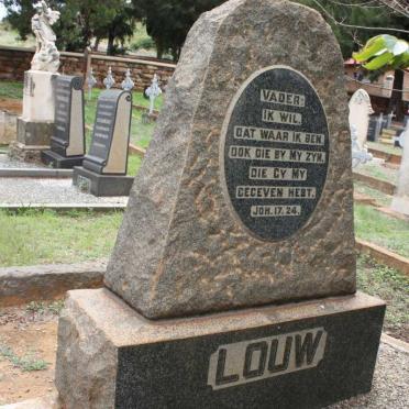 LOUW Adriaan J. 1859-1935 :: LOUW Adriaan J. 1917-1917 :: LOUW Charlotte Louise 1896-1970 :: LOUW Maria J. nee ROWAN 1860-1920
