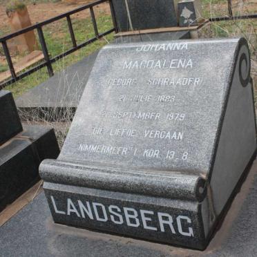 LANDSBERG Johanna Magdalena nee SCHRAADER 1883-1979