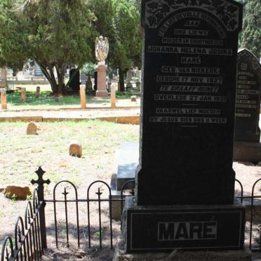 MARE Johanna Helena Josina nee VAN NIEKERK 1827-1921 