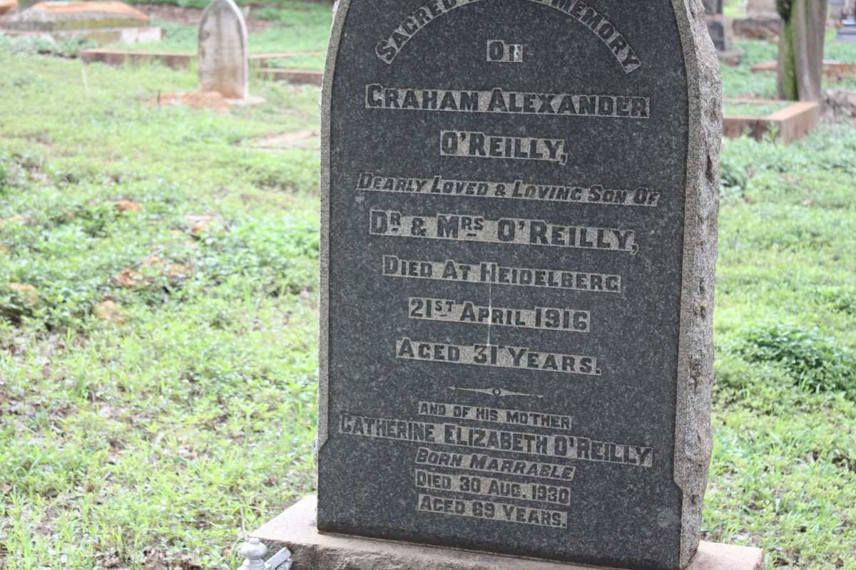 O'REILLY Catherine Elizabeth nee MARRABLE -1930 :: O'REILLY Graham Alexander -1916