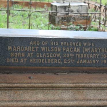 PAGAN John 1844-1917 &amp; PAGAN Margaret Wilson nee McARTHUR 1847-1922 