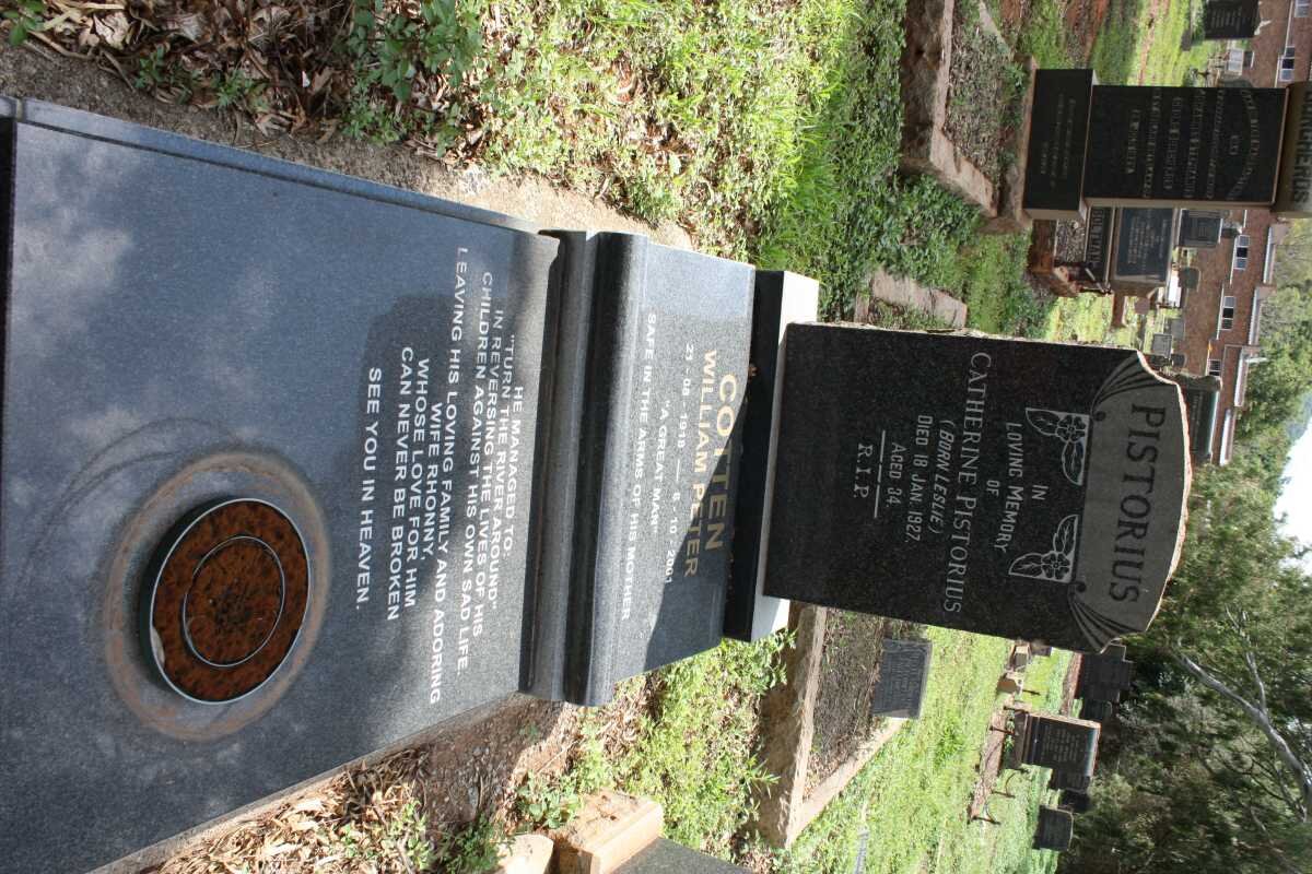 PISTORIUS Catherine nee LESLIE -1927 :: COTTON William Peter 1918-2001