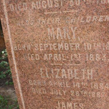 RUSSELL Dinah 1859-1888 :: RUSSELL Mary 1882-1883 :: RUSSELL Elizabeth 1884-1887 :: RUSSELL James 1886-1887