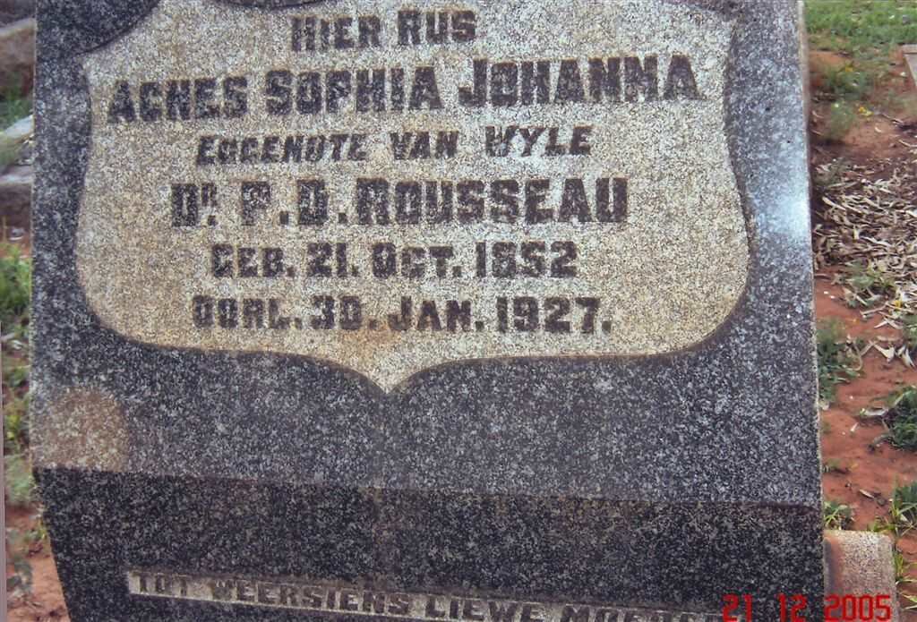 ROUSSEAU Agnes Sophia Johanna 1852-1927