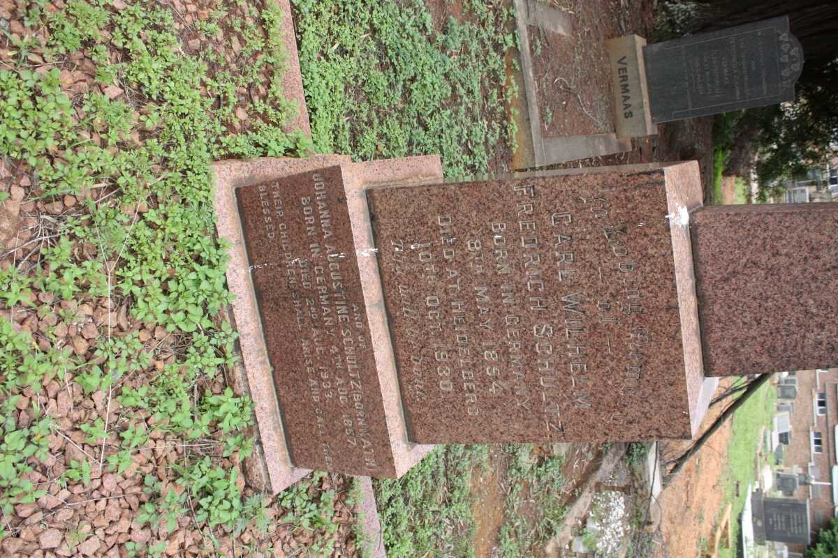 SCHULTZ Carl Wilhelm Frederich 1854-1930 &amp; Johanna Augustine KATH 1857-1933