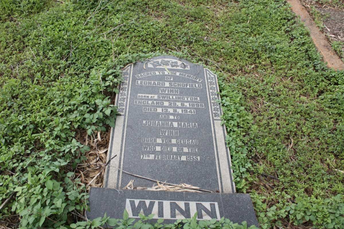 WINN Leonard Schofield 1896-1941 &amp; Johanna Maria GEUSAU -1955 