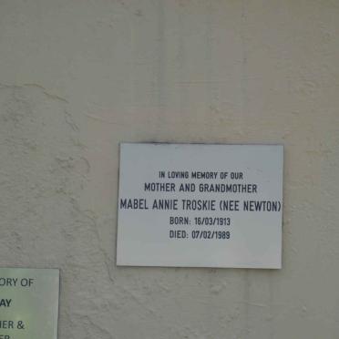 TROSKIE Mabel Annie nee NEWTON 1913-1989